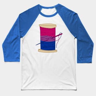 Thread Spool Pride of Bisexual Pride Flag in Ocean Wave Baseball T-Shirt